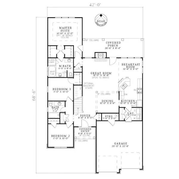 Arts & Crafts House Plan First Floor - Moraine Rustic Craftsman Home 055D-0257 - Shop House Plans and More