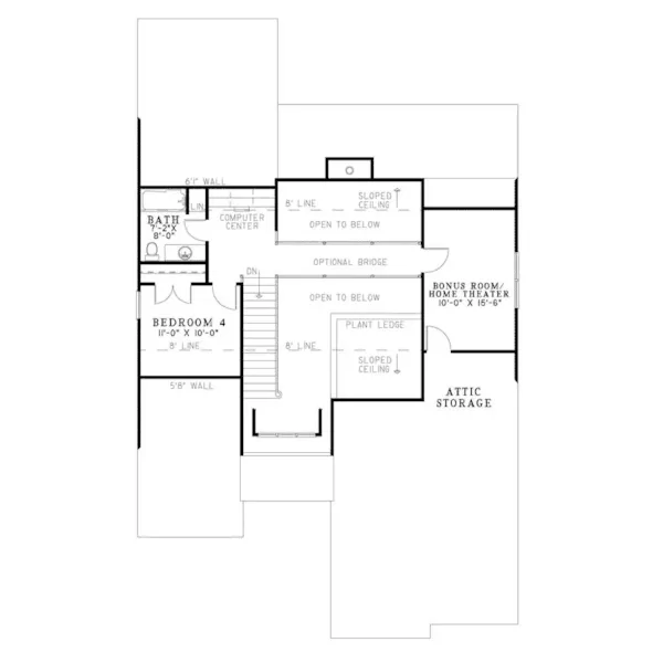 Arts & Crafts House Plan Second Floor - Moraine Rustic Craftsman Home 055D-0257 - Shop House Plans and More