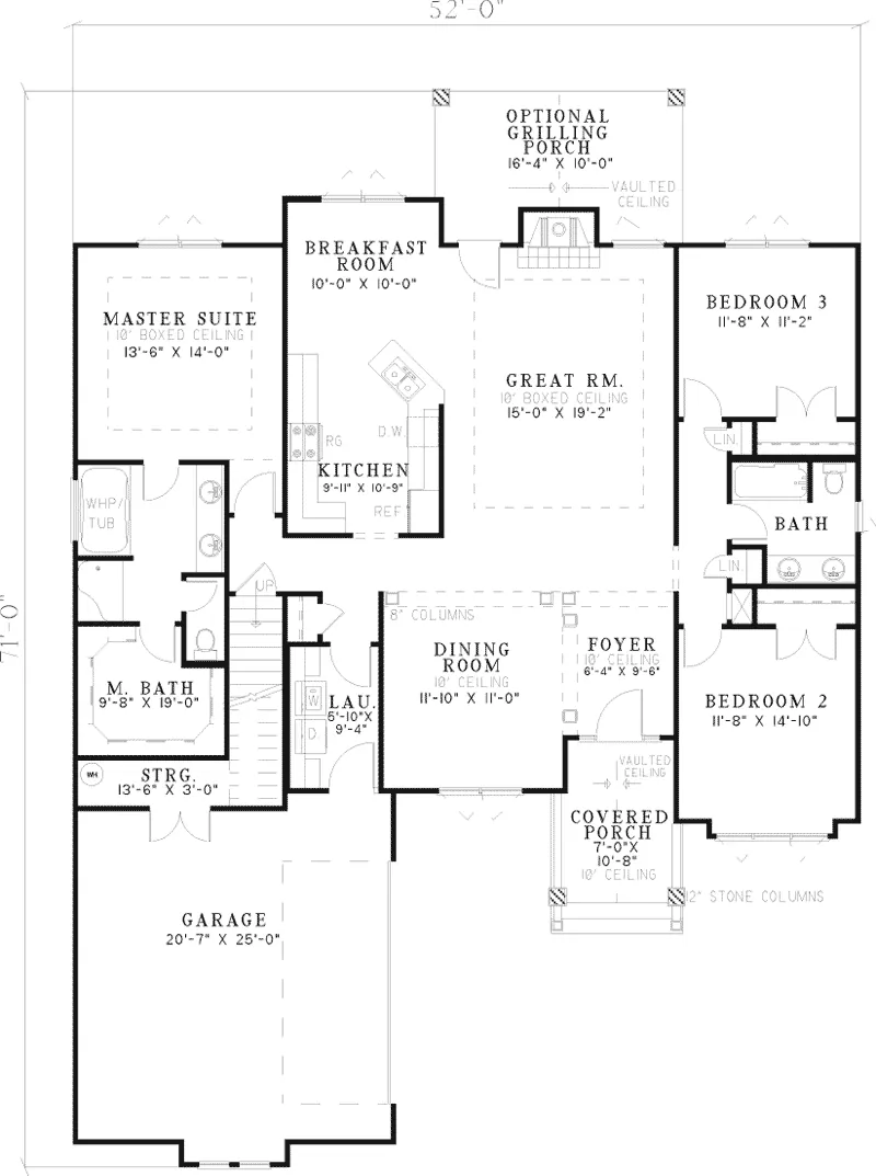 Tudor House Plan First Floor - Morristown Craftsman Home 055D-0260 - Shop House Plans and More