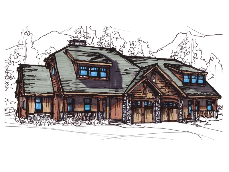 Rustic Craftsman Home With Tudor Flairs