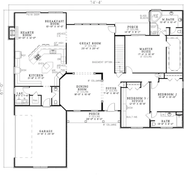 Traditional House Plan First Floor - Berthold Traditional Home 055D-0266 - Search House Plans and More