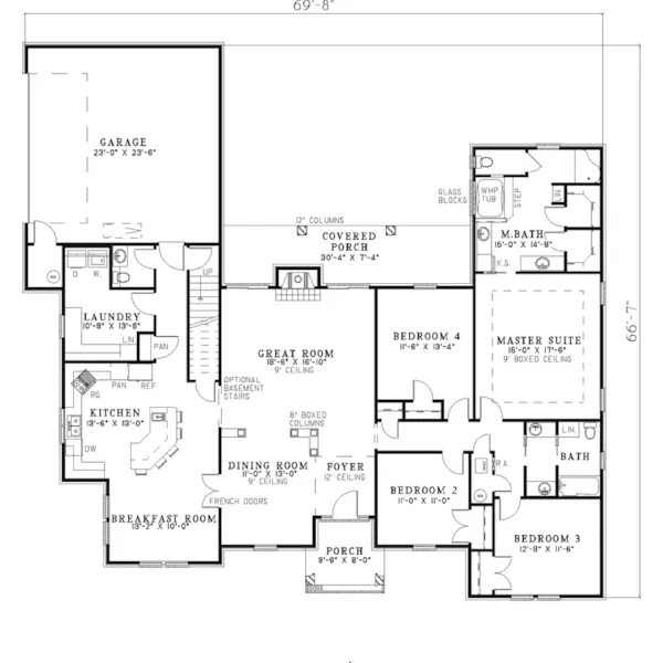 Traditional House Plan First Floor - Fairway Bend Traditional Home 055D-0269 - Search House Plans and More