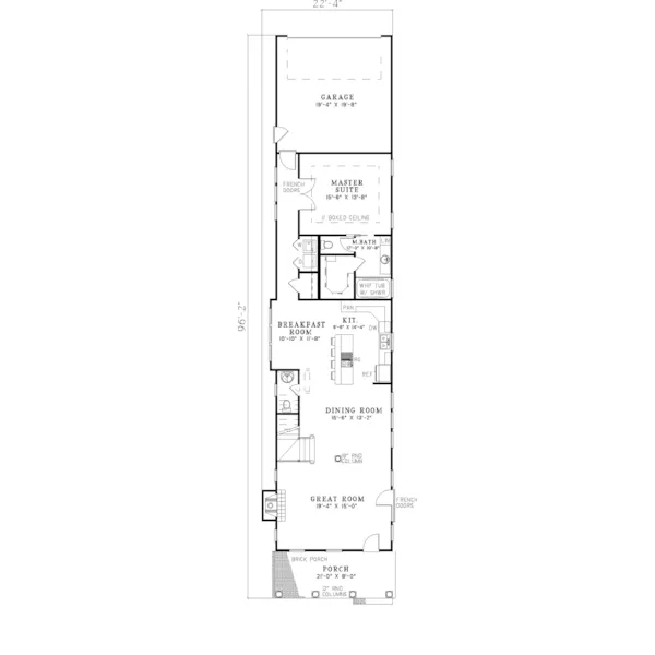 Colonial House Plan First Floor - Sparkling Lake Plantation Home 055D-0277 - Shop House Plans and More