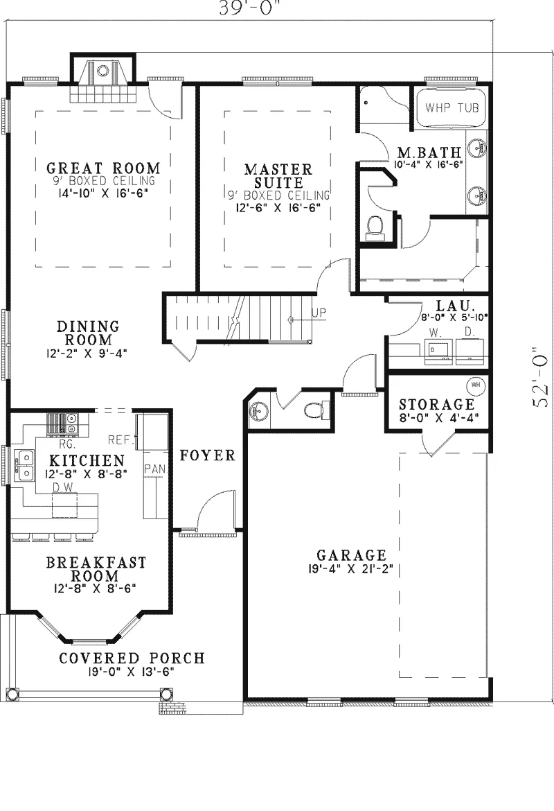 Traditional House Plan First Floor - Bolin Creek Cape Cod Style Home 055D-0282 - Search House Plans and More