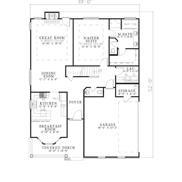 Colonial House Plan First Floor - Bolin Creek Cape Cod Style Home 055D-0282 - Search House Plans and More