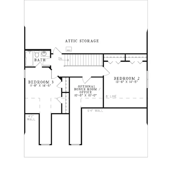 Colonial House Plan Second Floor - Bolin Creek Cape Cod Style Home 055D-0282 - Search House Plans and More