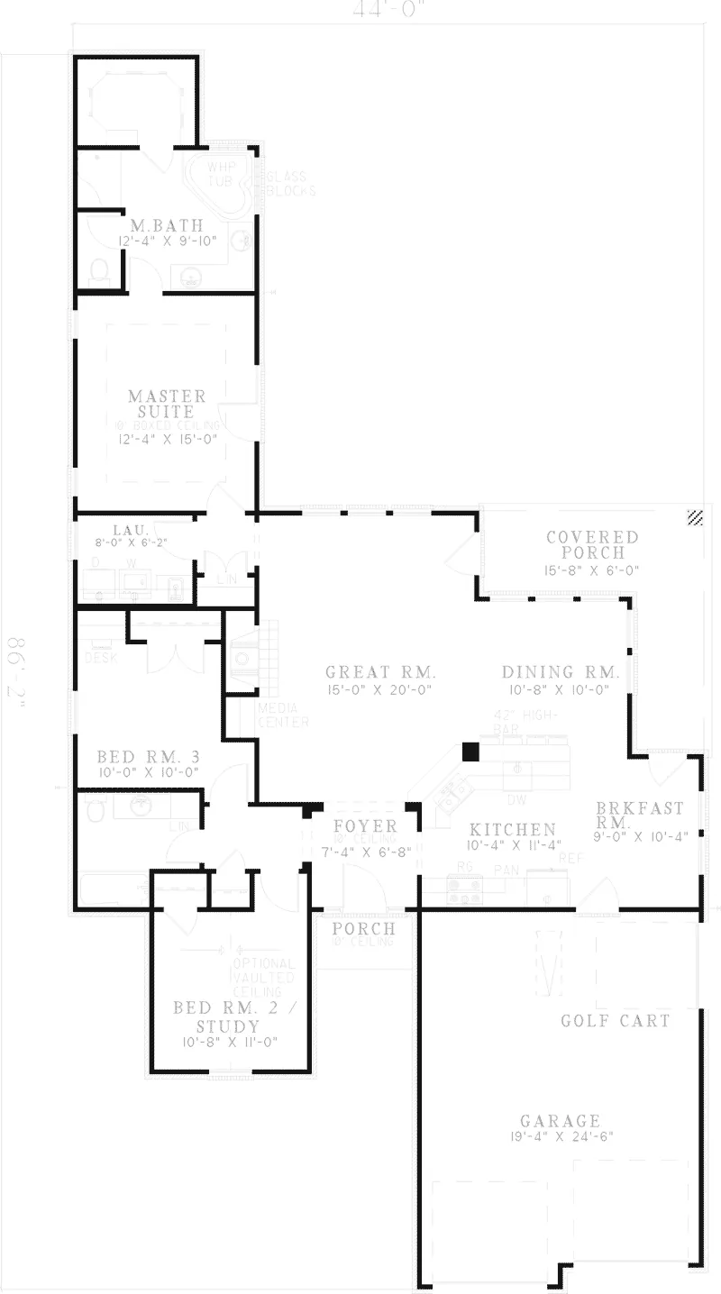 Ranch House Plan First Floor - Starla Ranch Home 055D-0283 - Shop House Plans and More