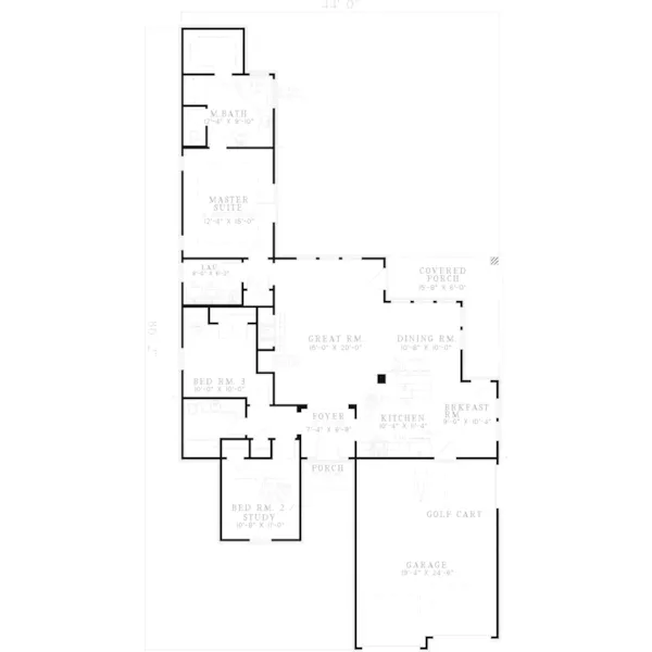 European House Plan First Floor - Starla Ranch Home 055D-0283 - Shop House Plans and More