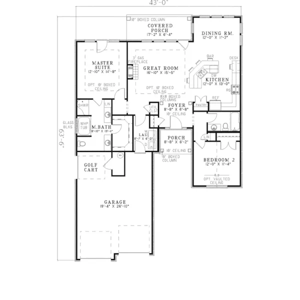 Traditional House Plan First Floor - Garwood Ranch Home 055D-0287 - Search House Plans and More