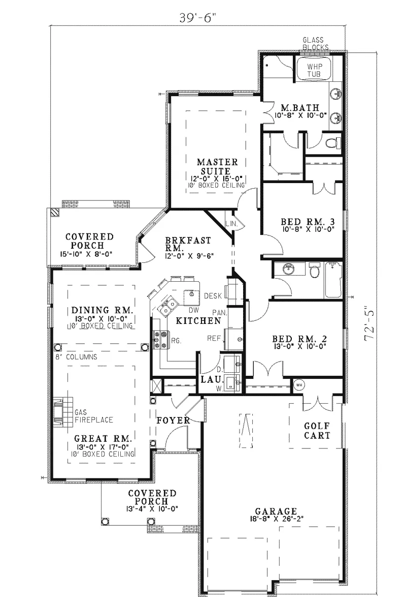 Southern House Plan First Floor - Prestbury Southern Home 055D-0289 - Shop House Plans and More