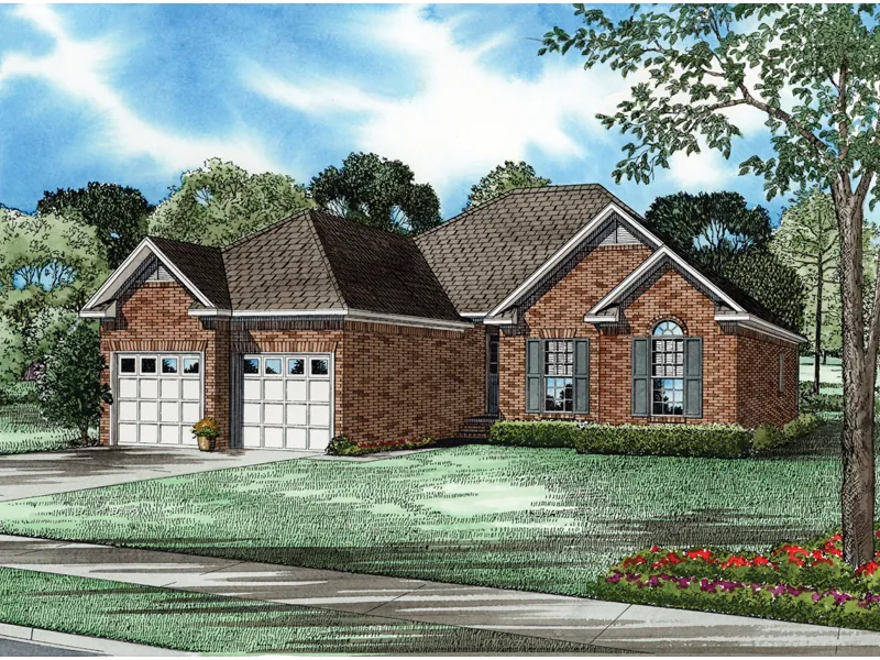 Traditional House Plan Front of Home - Maryland Heights Ranch Home 055D-0290 - Shop House Plans and More