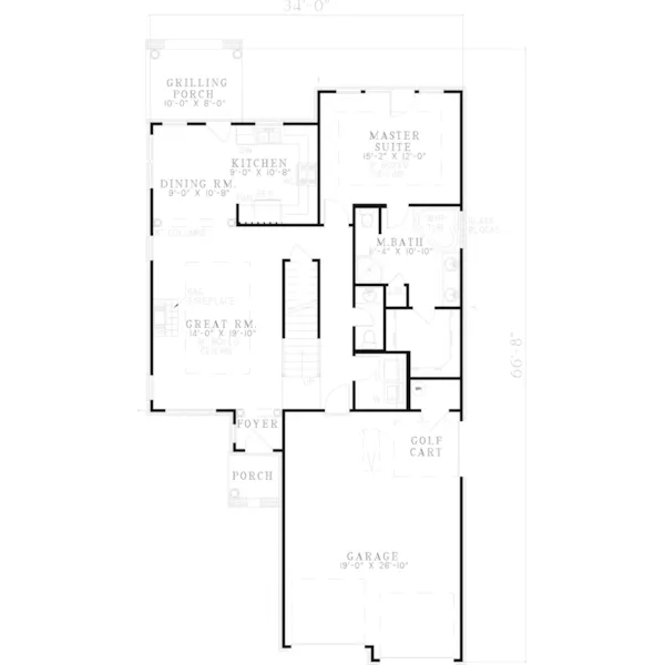 Contemporary House Plan First Floor - Balducci Hill Ranch Home 055D-0292 - Search House Plans and More