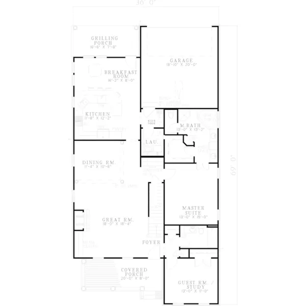 Traditional House Plan First Floor - Meralda Traditional Home 055D-0305 - Shop House Plans and More