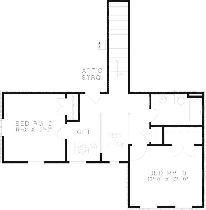 Country House Plan Second Floor - Wayland Point Narrow Lot Home 055D-0306 - Shop House Plans and More
