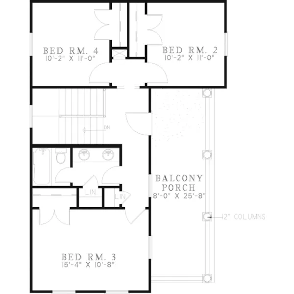 Southern House Plan Second Floor - Dothan Ridge Country Farmhouse 055D-0307 - Search House Plans and More