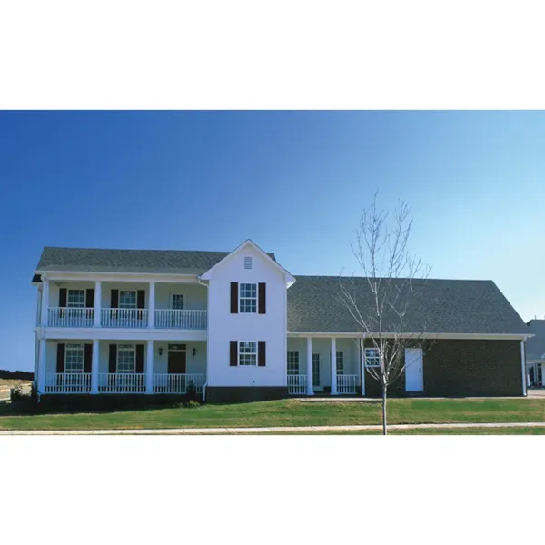 Large Two-Story Southern Traditional House With Double Covered Porches