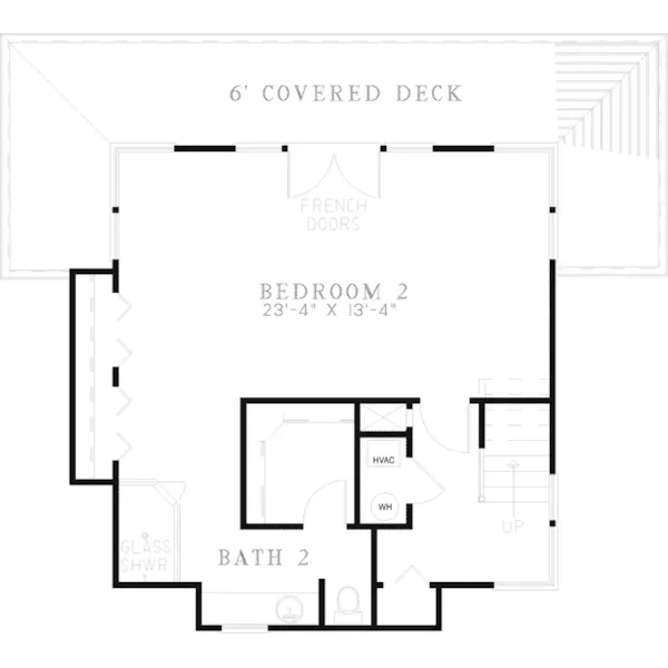 Waterfront House Plan Lower Level Floor - Rylee Modern Home 055D-0308 - Shop House Plans and More