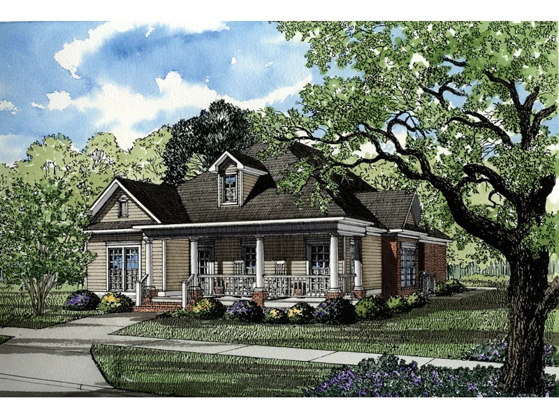 Country House Plan Front Image - Milburn Acres Narrow Lot Home 055D-0311 - Shop House Plans and More