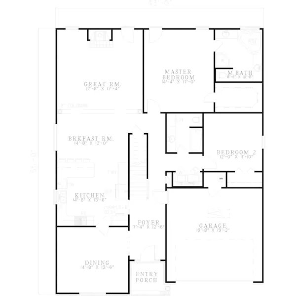 Country House Plan First Floor - Kenneth Ranch Home 055D-0312 - Search House Plans and More