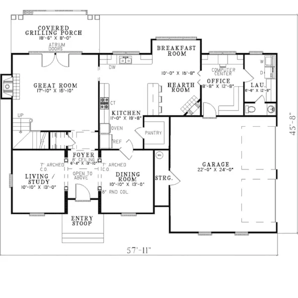 Southern House Plan First Floor - Eldridge Traditional Home 055D-0316 - Search House Plans and More