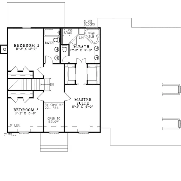 Southern House Plan Second Floor - Eldridge Traditional Home 055D-0316 - Search House Plans and More