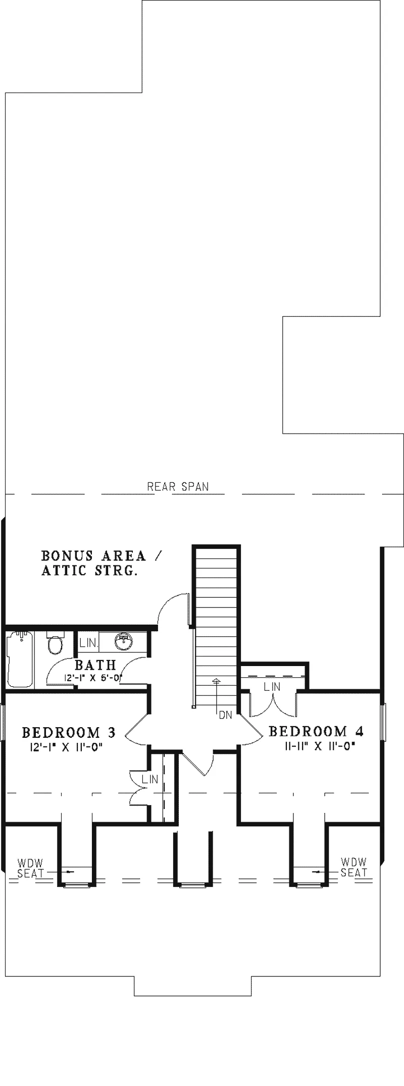 Southern House Plan Second Floor - Cobbler Place Country Home 055D-0325 - Search House Plans and More