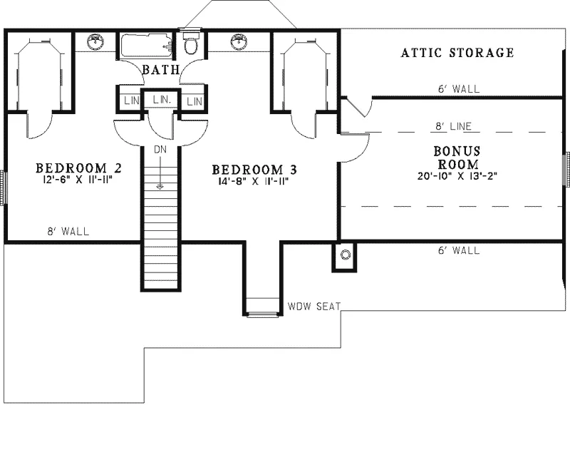 Southern House Plan Second Floor - Northcrest Traditional Home 055D-0326 - Shop House Plans and More