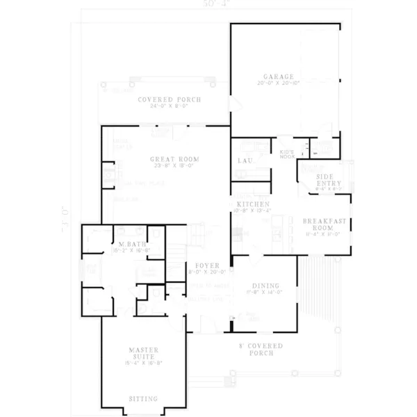 Traditional House Plan First Floor - Redondo Country Home 055D-0330 - Shop House Plans and More