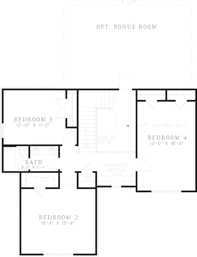 Traditional House Plan Second Floor - Redondo Country Home 055D-0330 - Shop House Plans and More