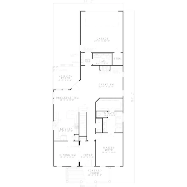 Country House Plan First Floor - Pallardy Point Narrow Lot Home 055D-0331 - Shop House Plans and More