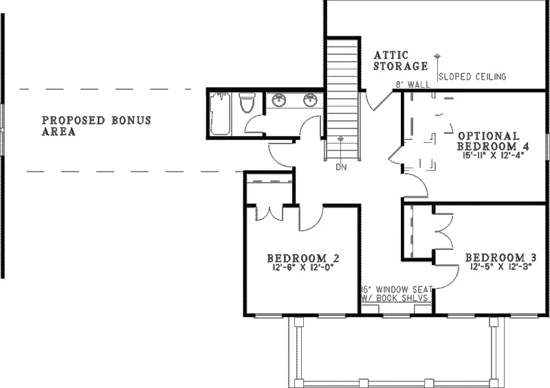 Traditional House Plan Second Floor - Belton Park Country Home 055D-0335 - Search House Plans and More