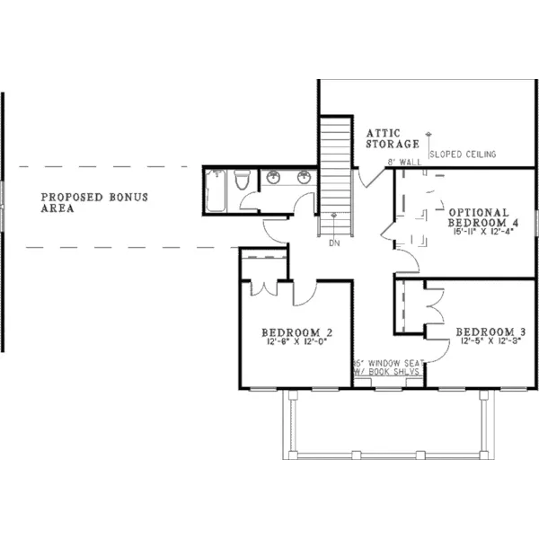 Southern Plantation House Plan Second Floor - Belton Park Country Home 055D-0335 - Search House Plans and More