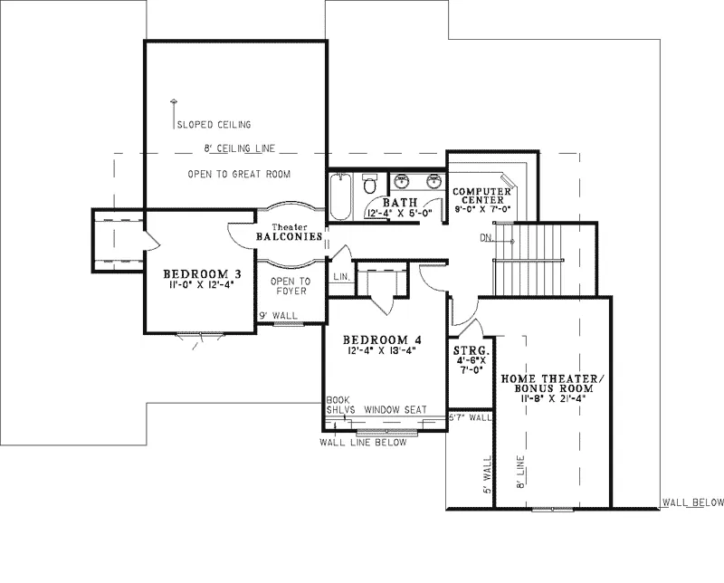 Shingle House Plan Second Floor - Morgan Heights Shingle Home 055D-0338 - Shop House Plans and More