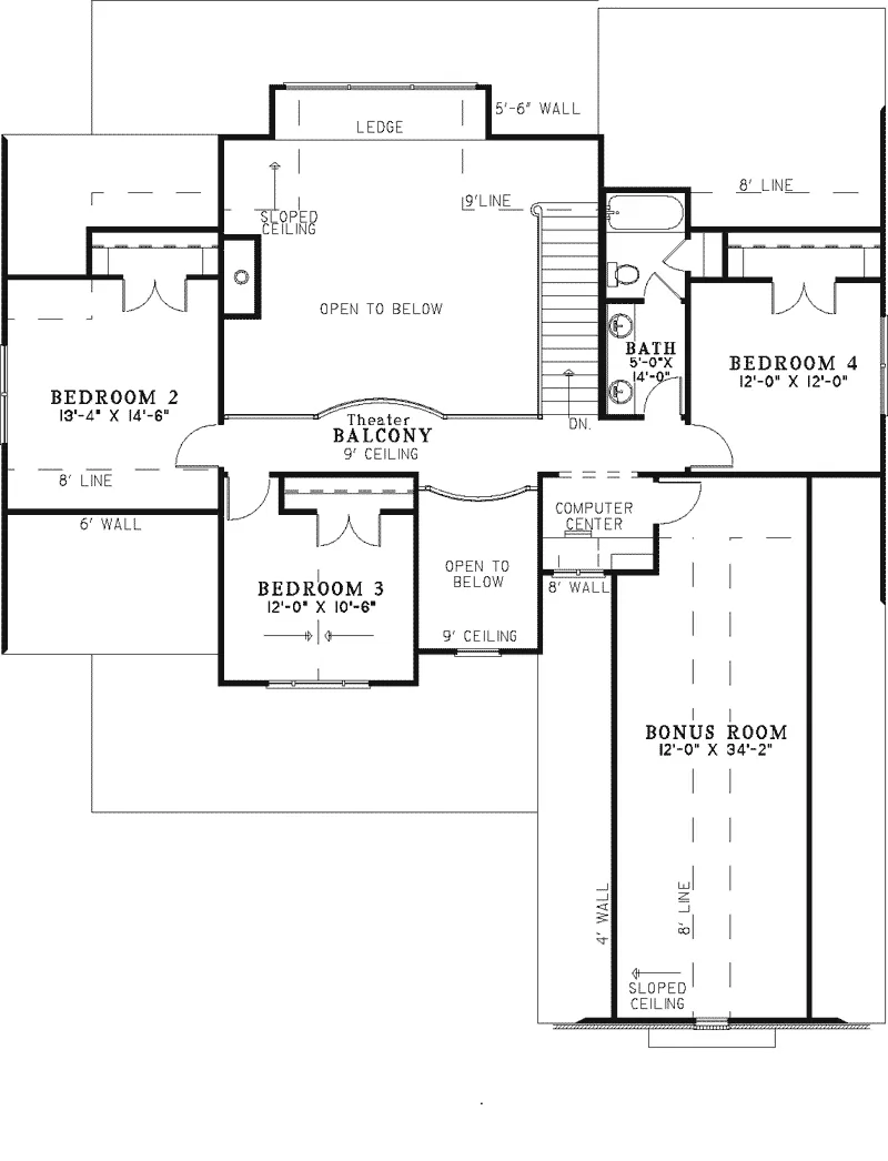 Country House Plan Second Floor - Pommarde Traditional Home 055D-0339 - Shop House Plans and More