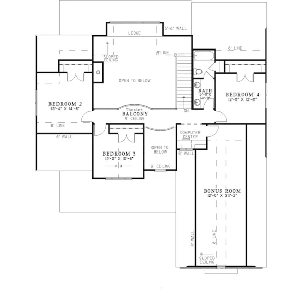 Traditional House Plan Second Floor - Pommarde Traditional Home 055D-0339 - Shop House Plans and More