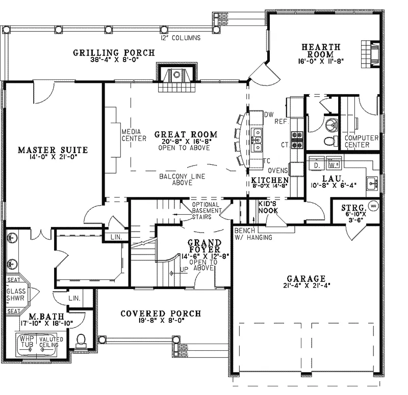 Traditional House Plan First Floor - Antonella Traditional Home 055D-0341 - Search House Plans and More