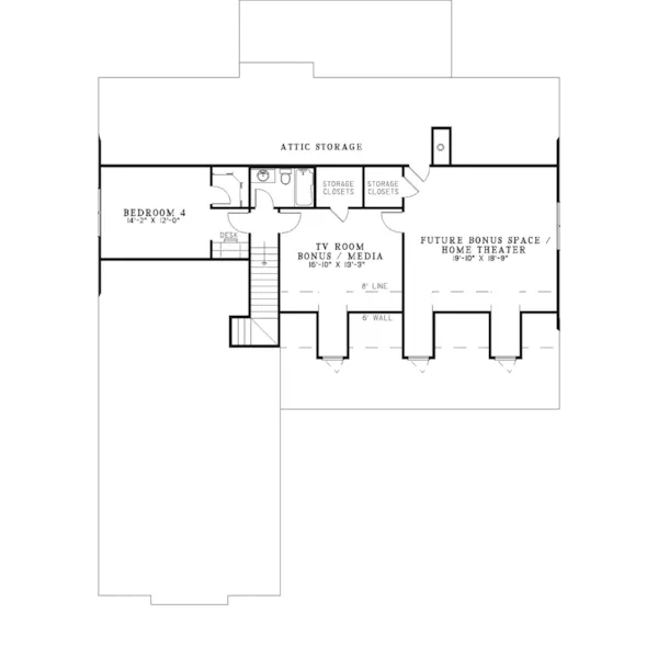 Arts & Crafts House Plan Second Floor - Bellmont Trail Craftsman Home 055D-0342 - Search House Plans and More