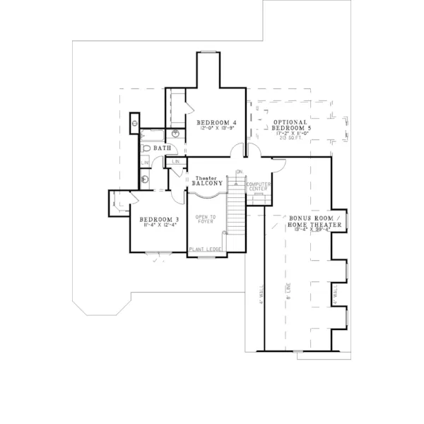 Traditional House Plan Second Floor - Northmoor Shingle Style Home 055D-0343 - Shop House Plans and More