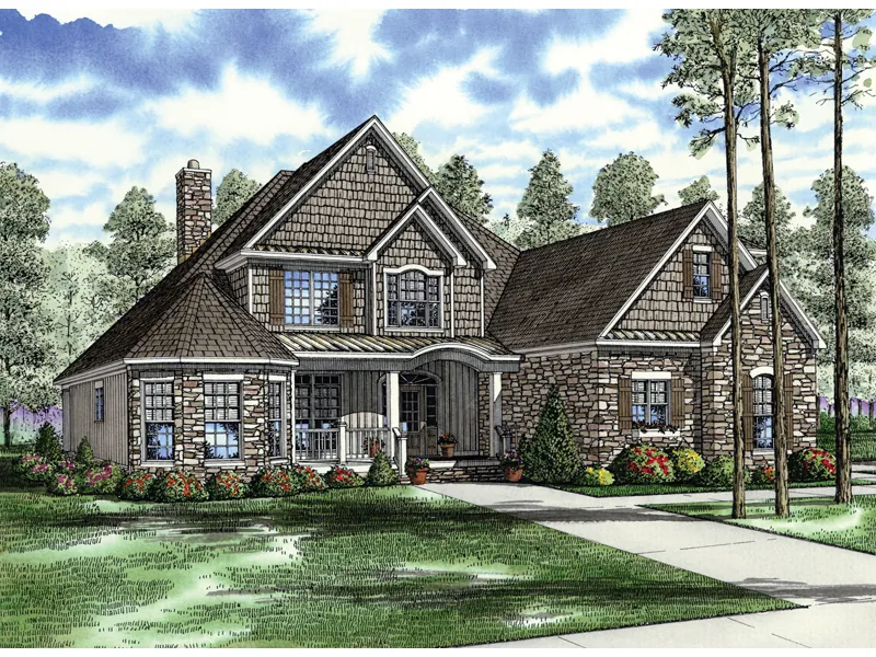 Country House Plan Front Image - Northmoor Shingle Style Home 055D-0343 - Shop House Plans and More
