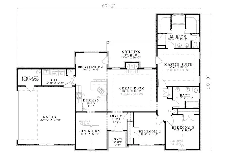 Traditional House Plan First Floor - Delanco Ranch Home 055D-0348 - Search House Plans and More
