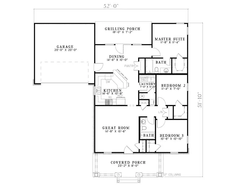 Country House Plan First Floor - Kampsville Country Home 055D-0349 - Search House Plans and More