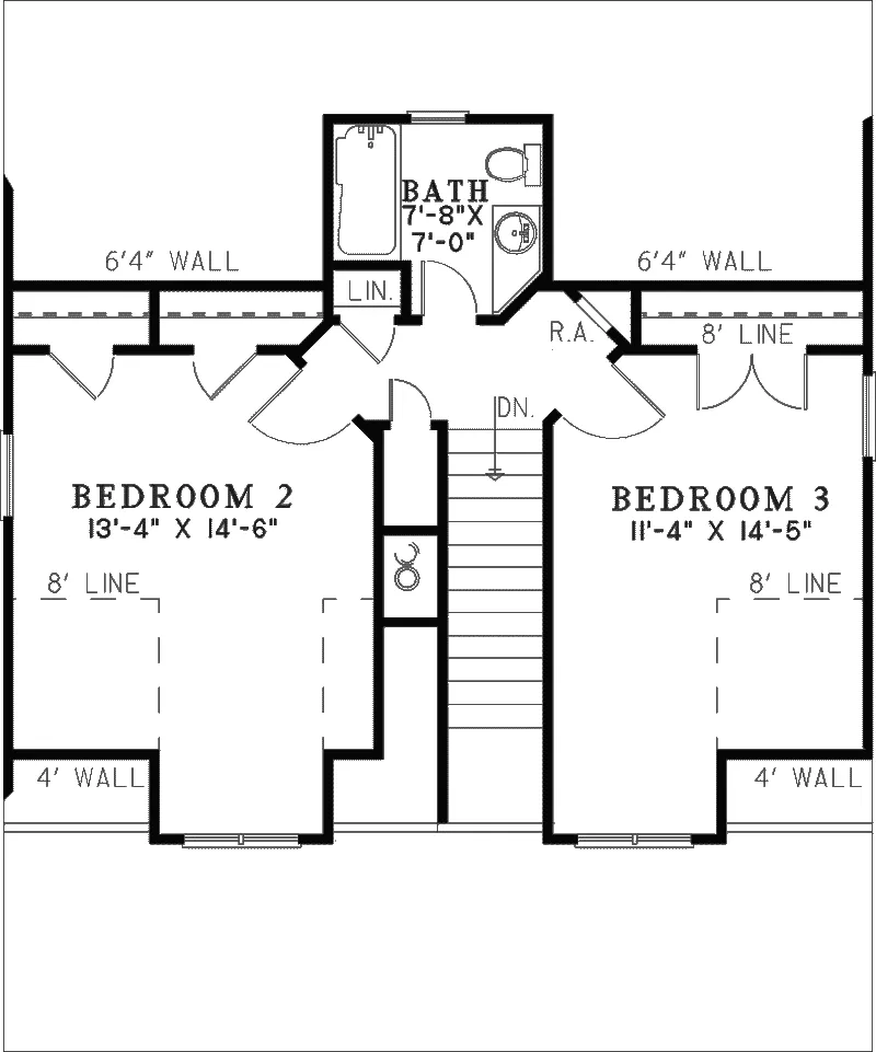 Beach & Coastal House Plan Second Floor - Kirkland Hollow Bungalow Home 055D-0350 - Search House Plans and More