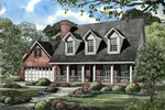 New England Style Home Has Triple Dormers On Roof