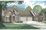 Traditional Multi-Family House Plan With Covered Front Entries