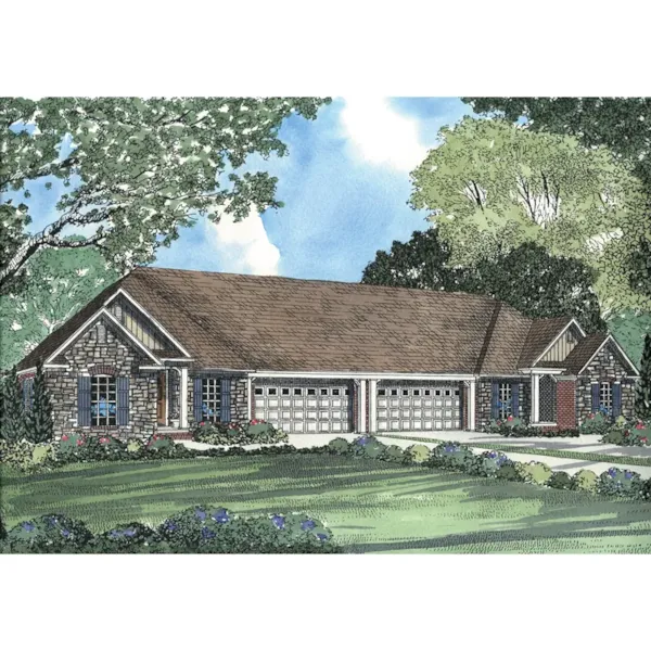 Country Style Multi-Family House Plan