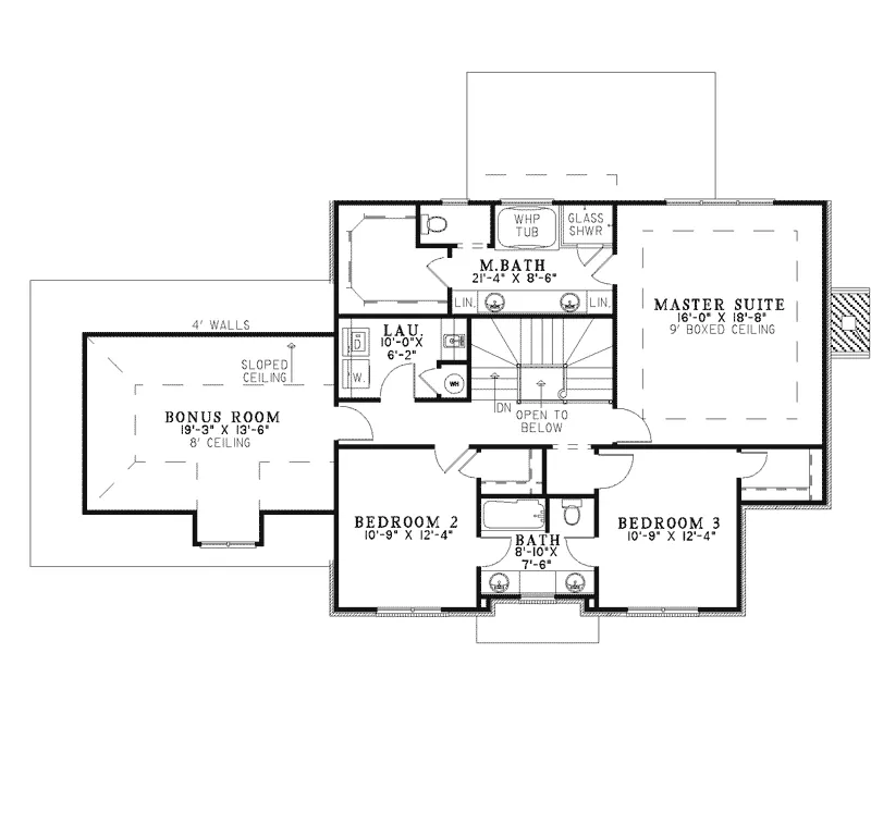 Early American House Plan Second Floor - Ryleigh Early American Home 055D-0406 - Shop House Plans and More