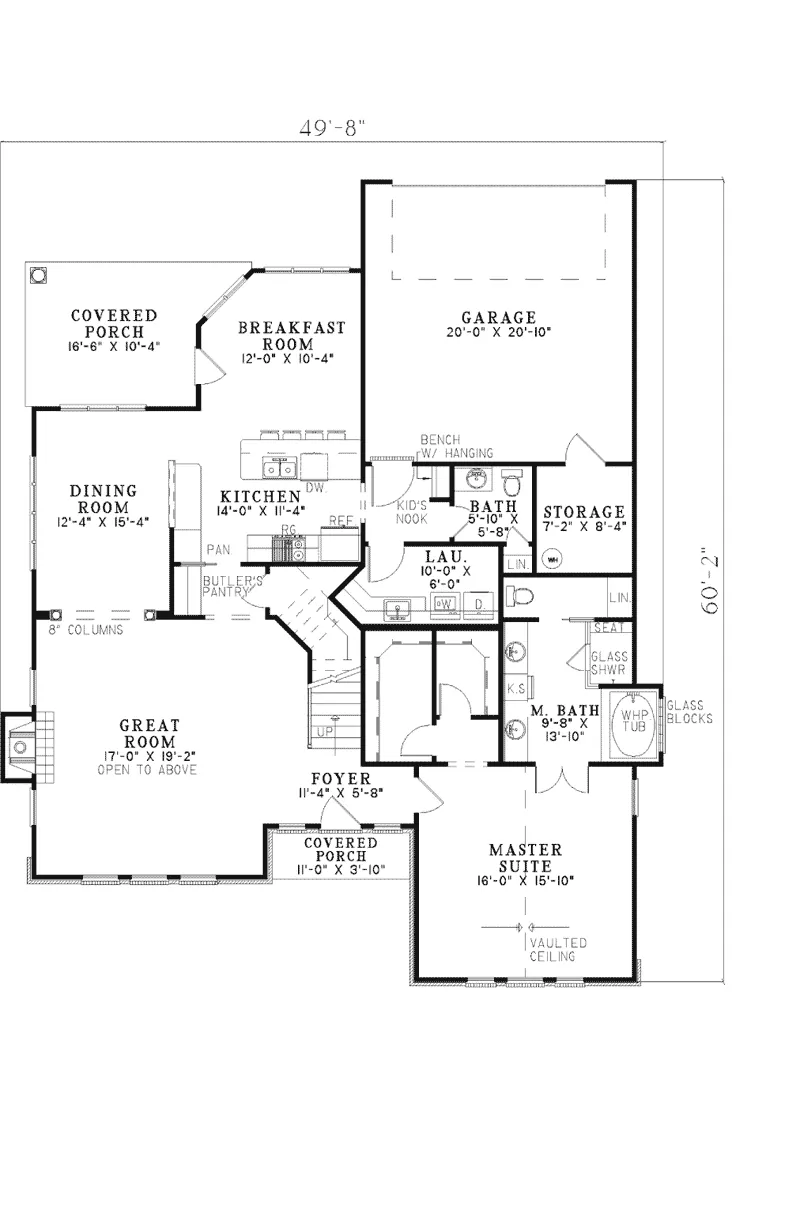 Traditional House Plan First Floor - Lucerne Warm Country Home 055D-0409 - Shop House Plans and More