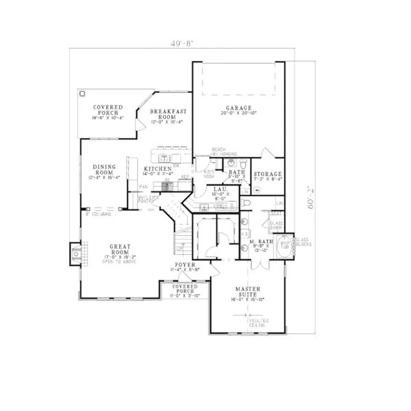 Country House Plan First Floor - Lucerne Warm Country Home 055D-0409 - Shop House Plans and More