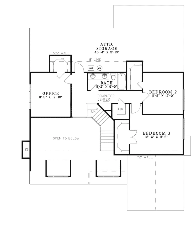 Traditional House Plan Second Floor - Lucerne Warm Country Home 055D-0409 - Shop House Plans and More