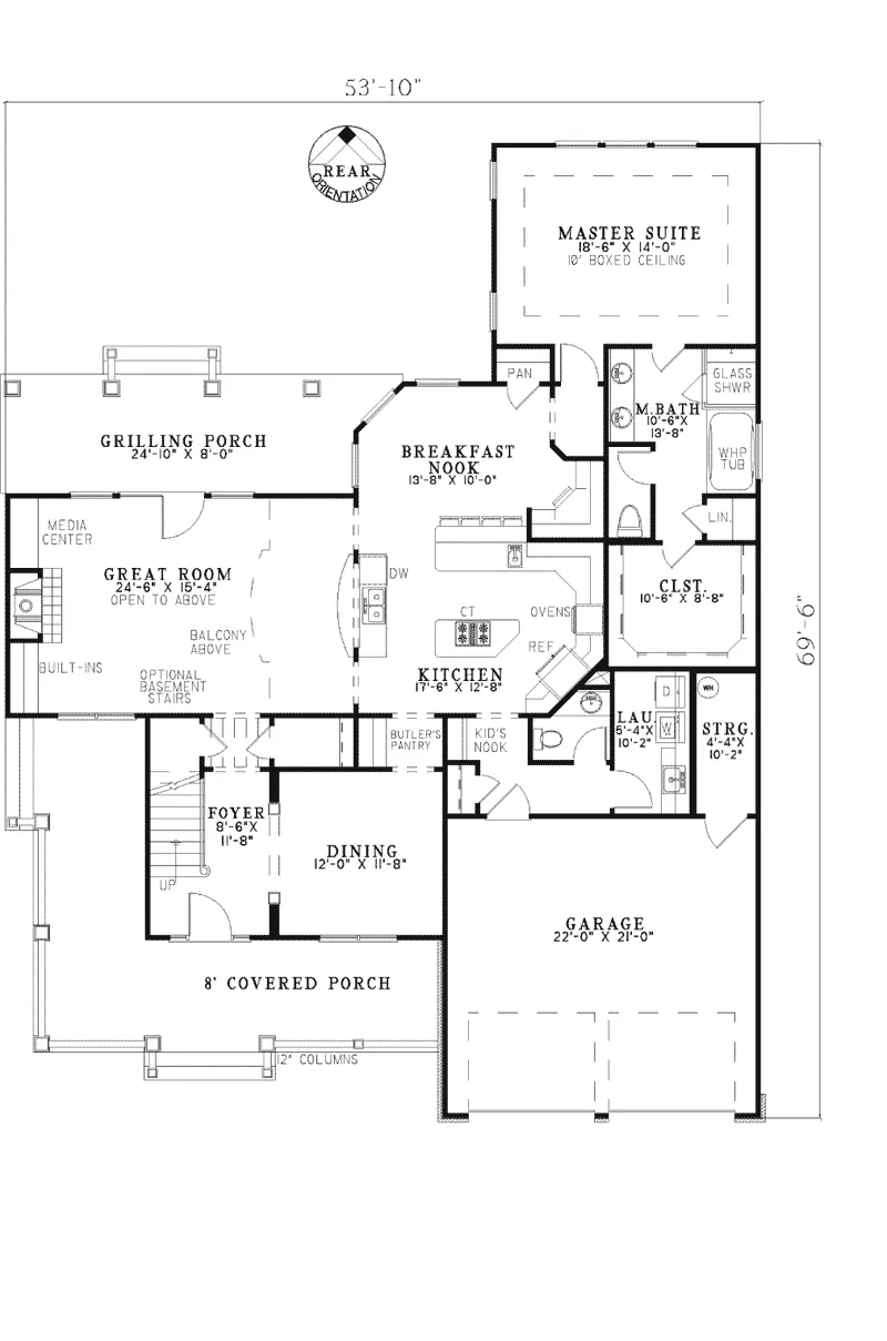 Farmhouse Plan First Floor - Spring Glen Country Farmhouse 055D-0410 - Shop House Plans and More